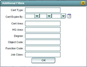 Employee List Filters Setup Options