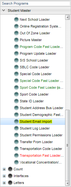 Student Email Import Menu.png